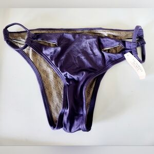 NWT  Victoria's Secret purple cut out bikini bottom  sz S